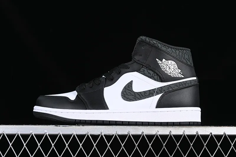 All categories Air Jordan Jordan series basketball shoes Air Jordan 1 Mid Air Jordan 1 Mid AJ1 Joe 1 all black burst pattern mid-top cultural casual sneakers FB9911-001
